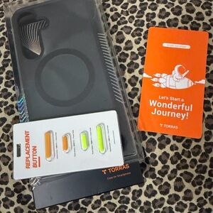 Black Smartphone Case with Replacement Buttons — Magnetic Ring Design for S25